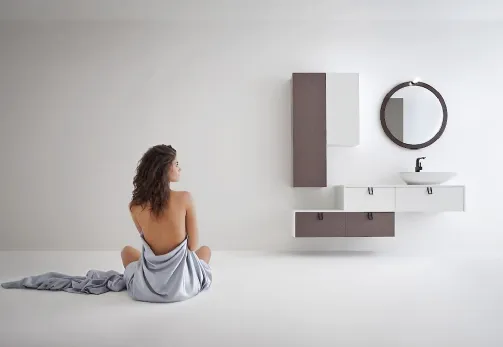 Mobile bagno con lavabo da appoggio