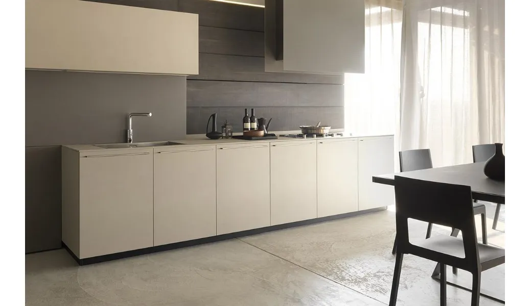 Cucina in melaminico e laminato beige