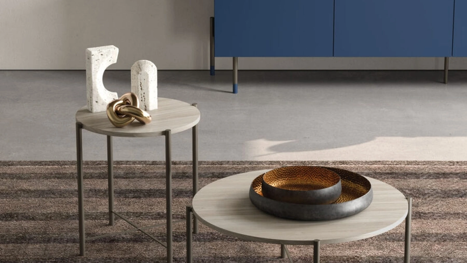 Tavolino rotondo Iris in materico Ossidato di Orme