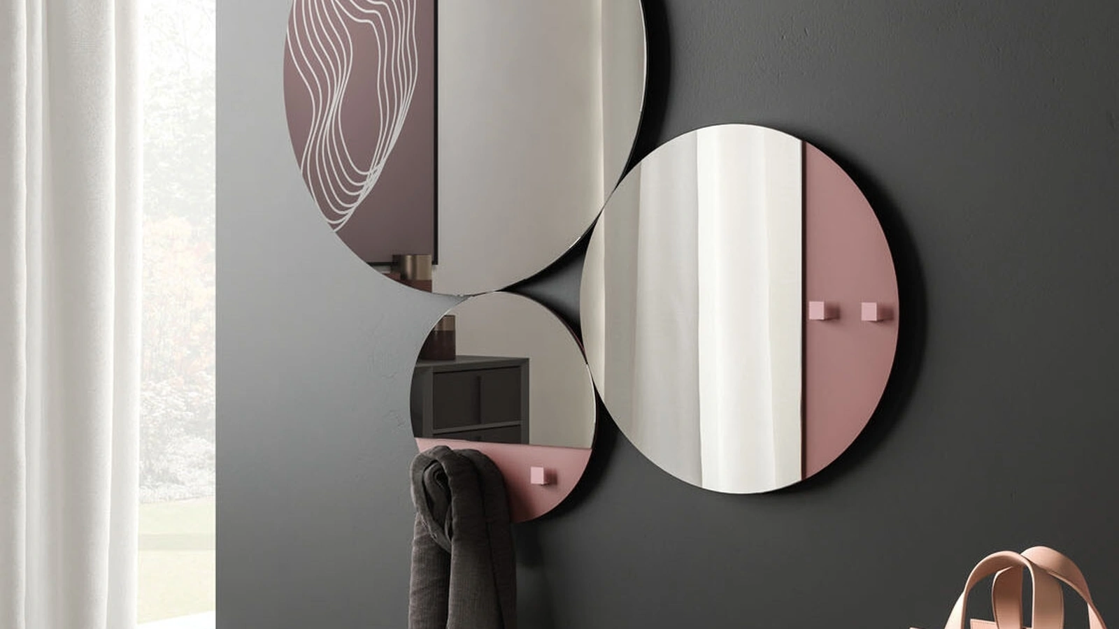 Specchio con dettagli in laccato opaco LIme di Orme