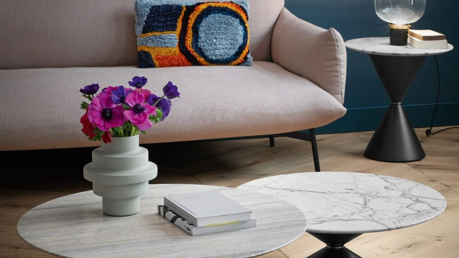 Tavolino di design in marmo Clessidra CT di Midj