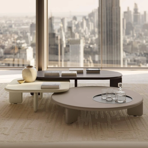 Tavolini di design in laccato o legno Orion di Lema