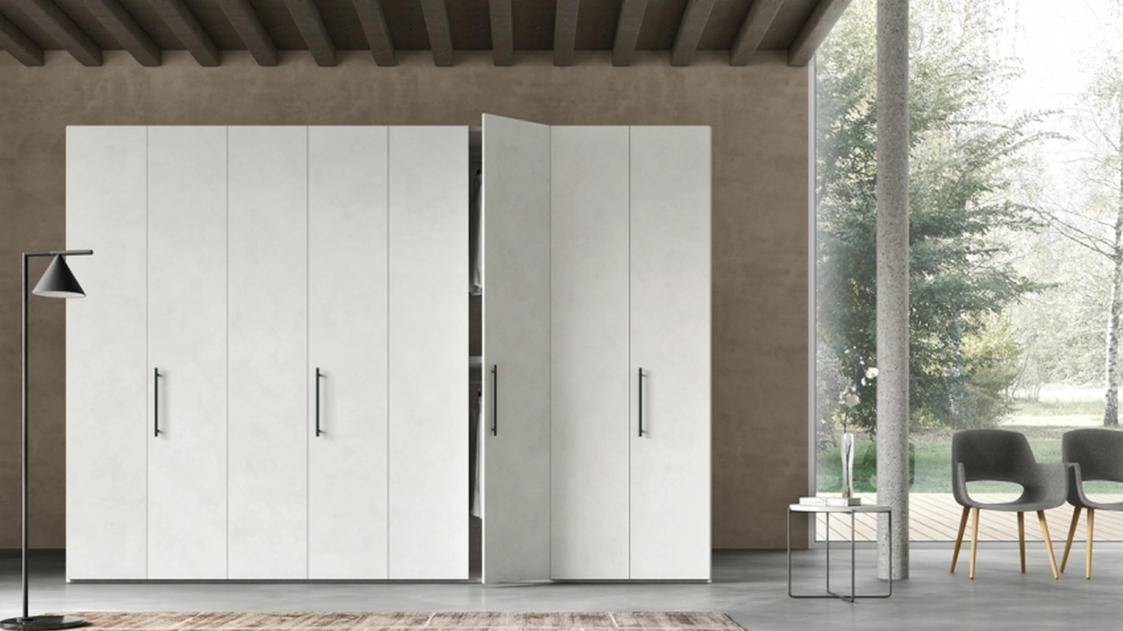 Armadio con anta battente in melaminico Facile Liscia DM154 di Maronese Acf