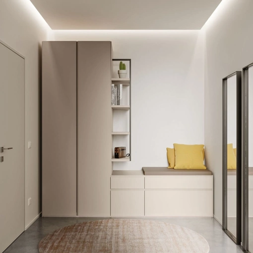 Armadio ad ante battenti Filo 03 in melaminico Tortora di Orme