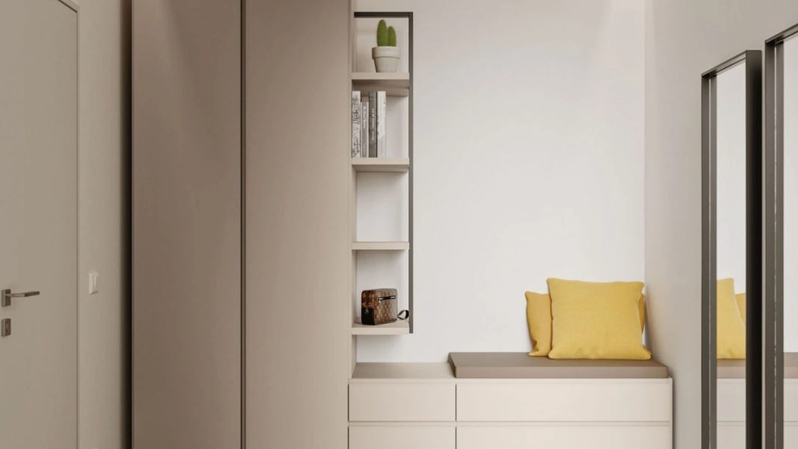 Armadio ad ante battenti Filo 03 in melaminico Tortora di Orme