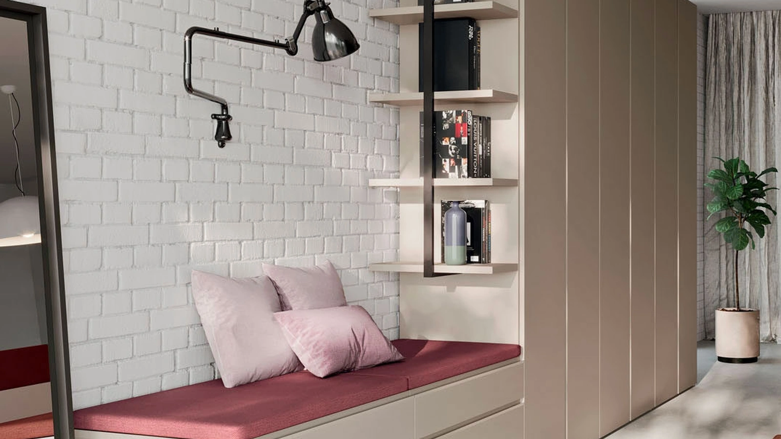 Armadio ad ante battenti in melaminico Tortora Filo di Orme