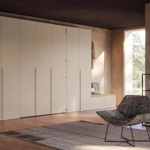 Armadio Liscia Home Office in laccato opaco ecrù di Orme