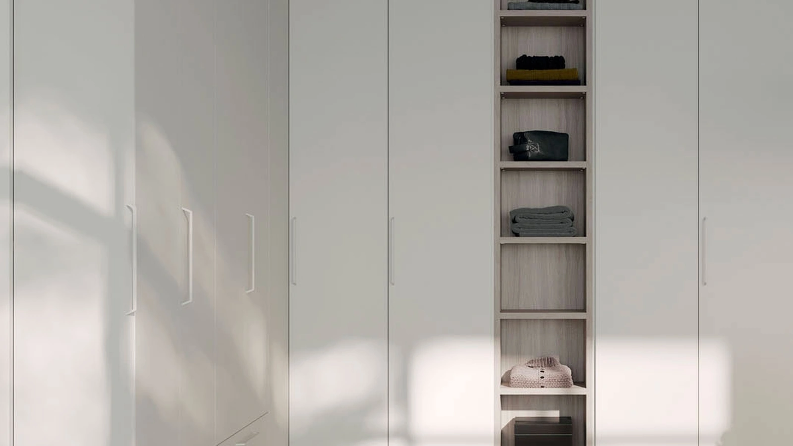 Armadio angolare ad ante battenti Liscia 22 M32 in melaminico Seta di Orme