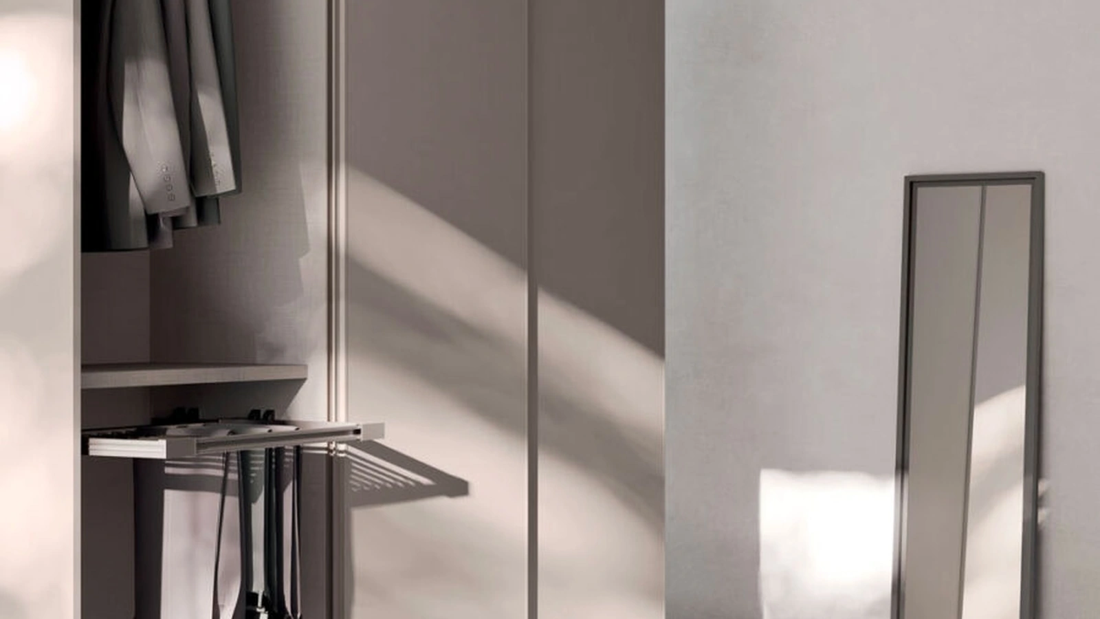 Armadio con ante scorrevoli in melaminico Platino Filo di Orme