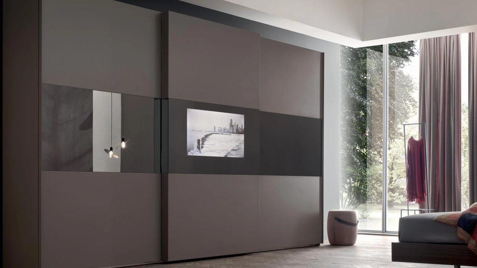 Armadio Planblog in laccato Terranova opaco e Stopsol di Maronese Acf