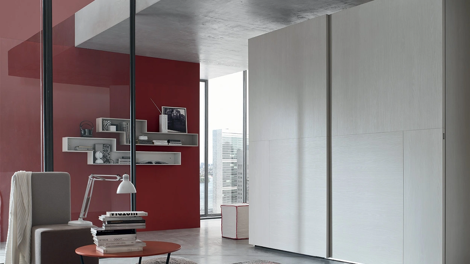 Armadio con anta scorrevole Royal in melaminico Olmo Artico di Maronese Acf