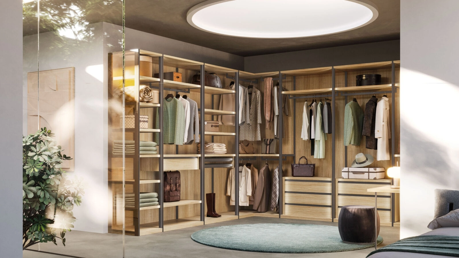 Cabina Armadio Skeletro 02 in materico Ossidato con ante in vetro Bronzato di Orme