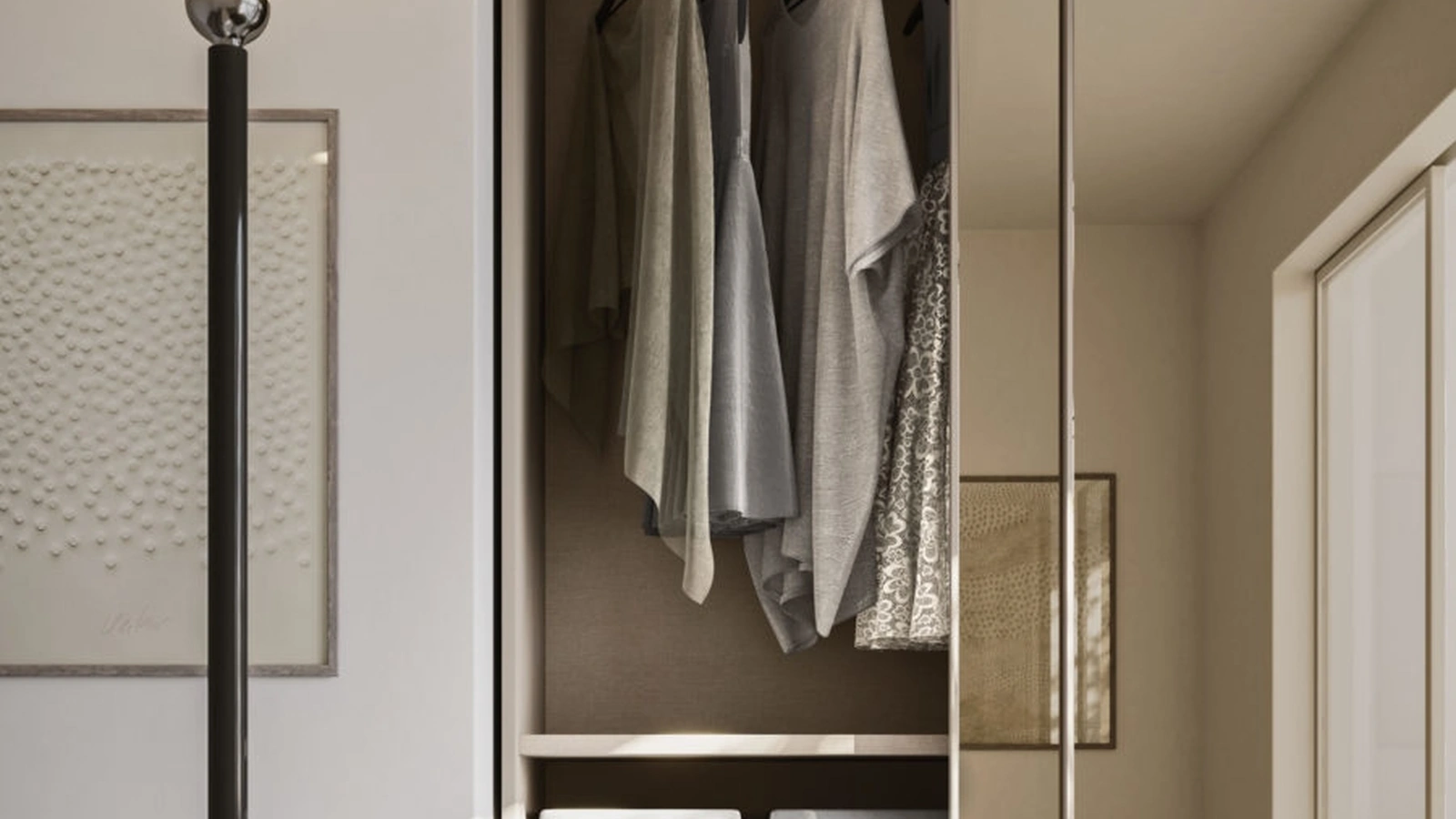 Armadio con ante scorrevoli in vetro specchiato Bronzato Specchio di Orme