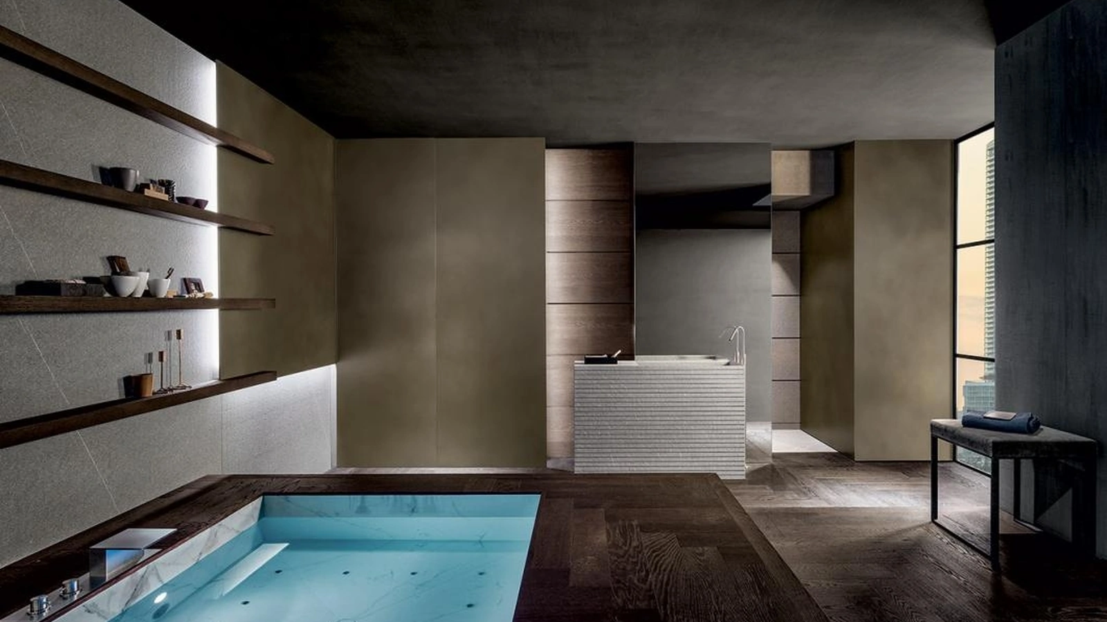 Mobile da Bagno a terra di design Blade 01 di Modulnova bagni