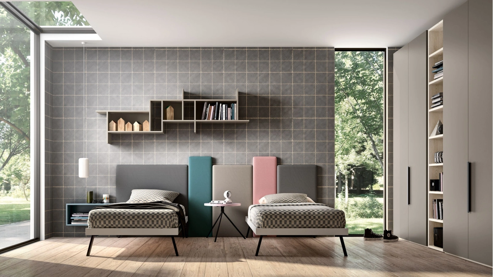 Camera componibile a 2 letti Room114 di Zg Mobili