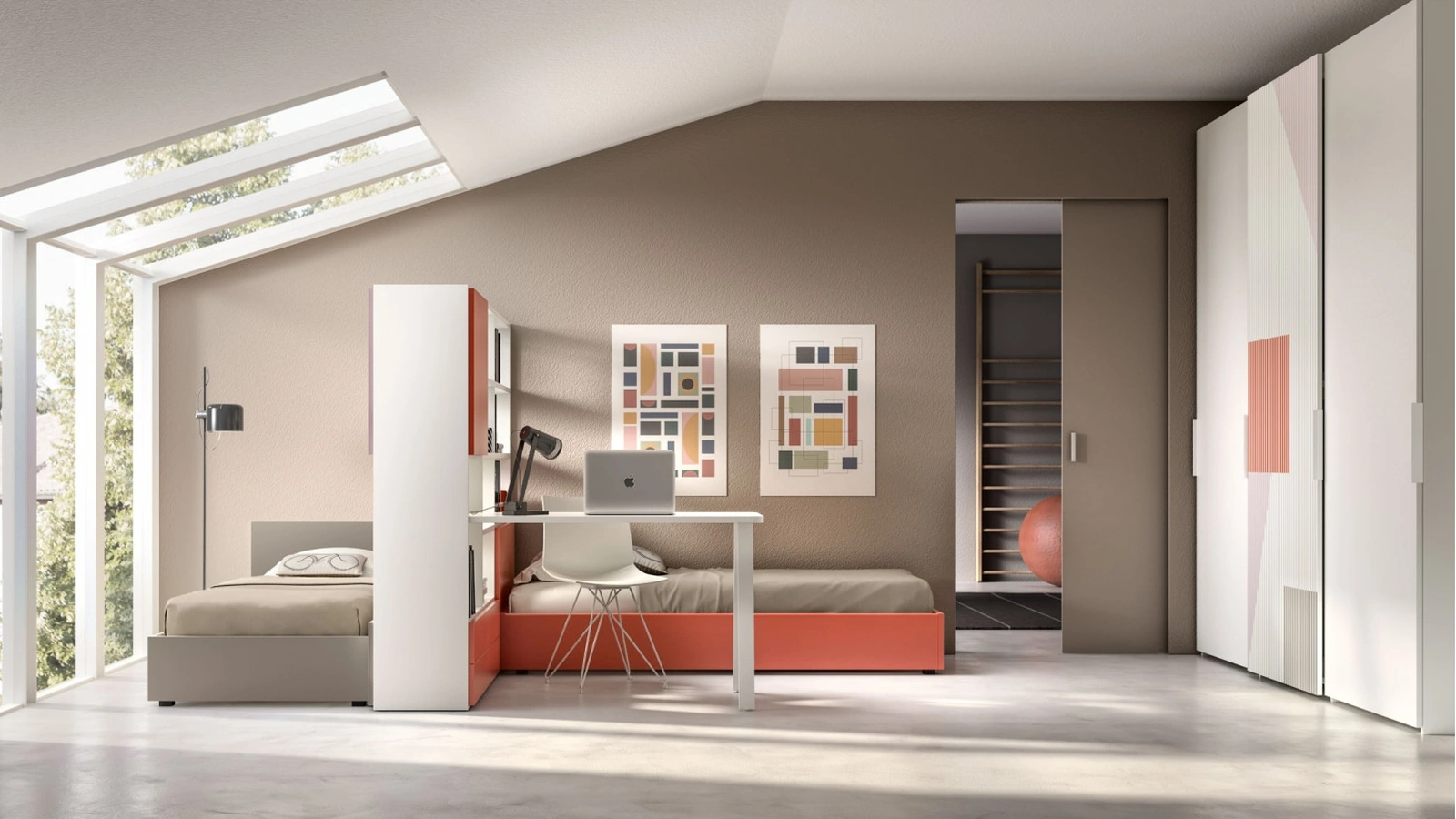 Camera componibile a 2 letti Room115 di Zg Mobili