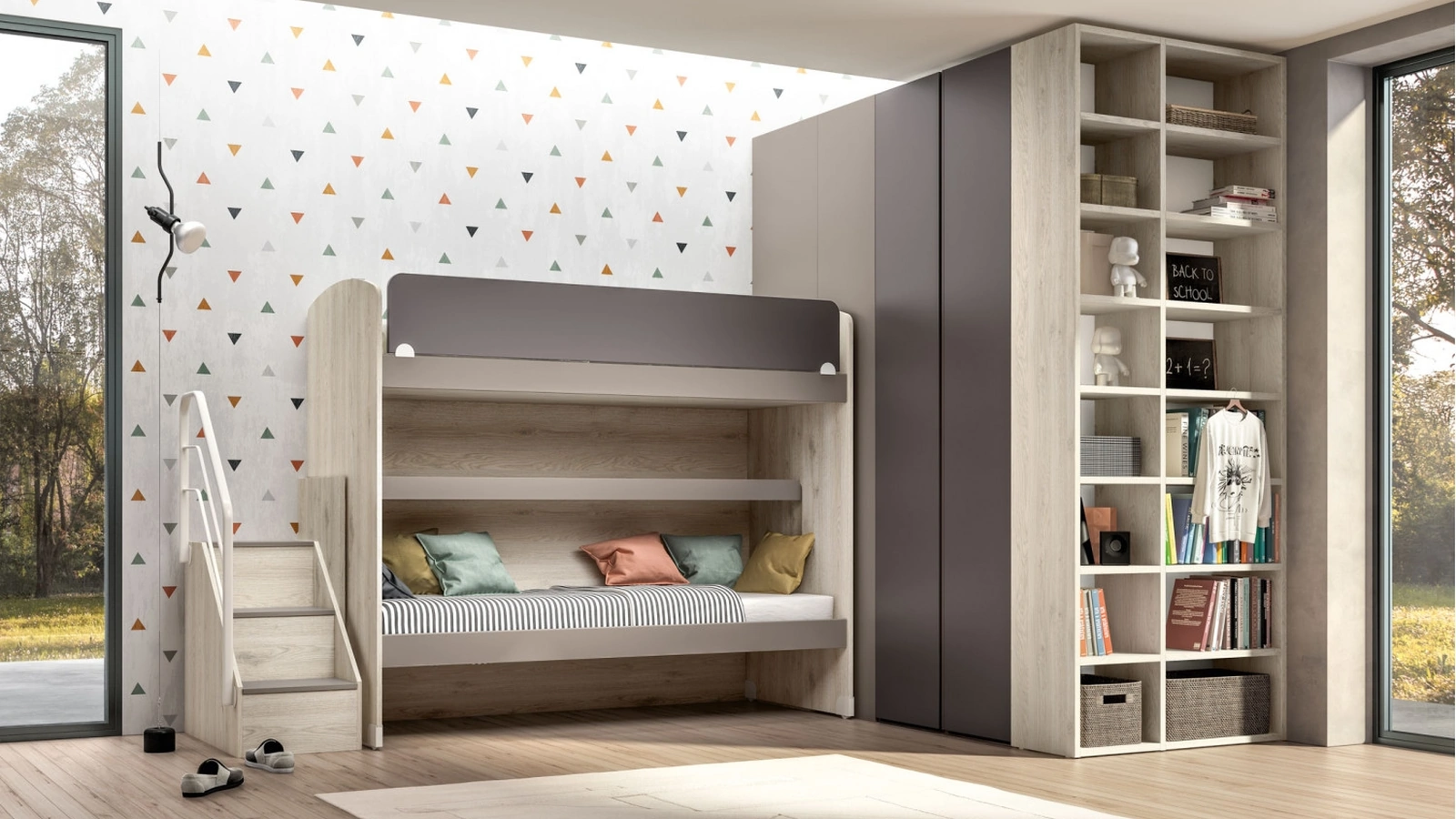 Camera moderna con letto a castello Room 162 di Zg Mobili