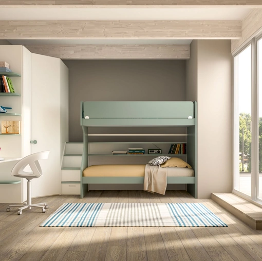 Camera con letto a castello e scrivania Room 164 di Zg Mobili