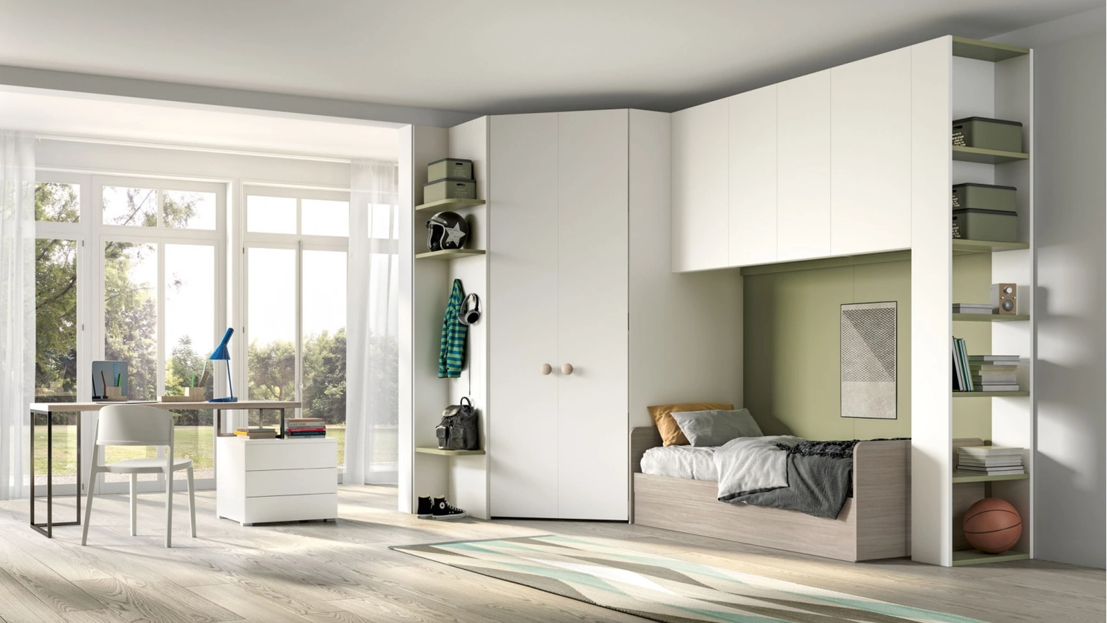 Camera moderna con ponte Room 141 di Zg Mobili