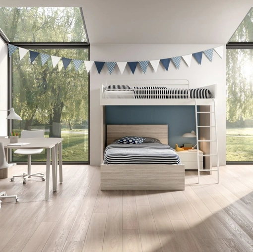 Camera con soppalco e scrivania doppia Room 154 di Zg Mobili