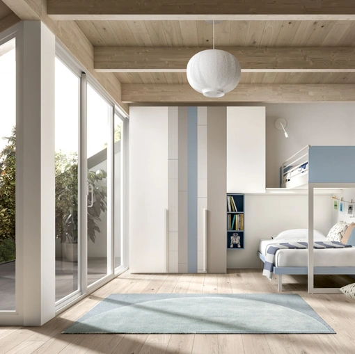 Camera con soppalco Room 163 con armadio dalle ante personalizzabili di Zg Mobili