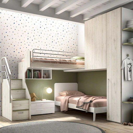 Camera moderna con soppalco Room 167 di Zg Mobili