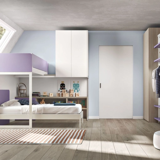 Camera con soppalco e cabina armadio Room 169 di Zg Mobili