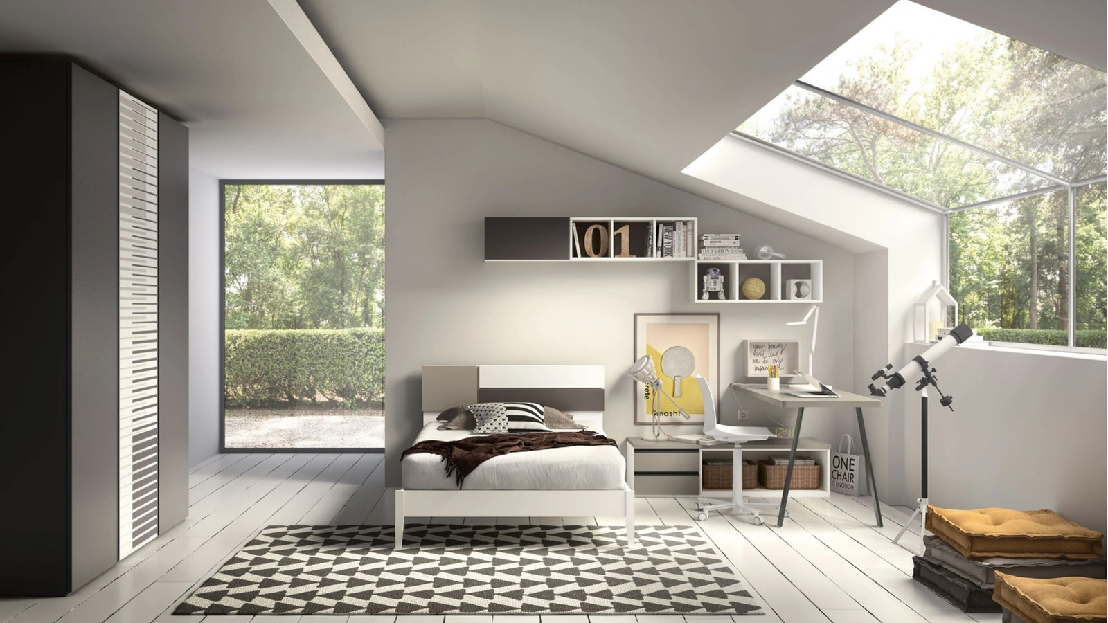 Camera componibile per single Room111 di Zg Mobili