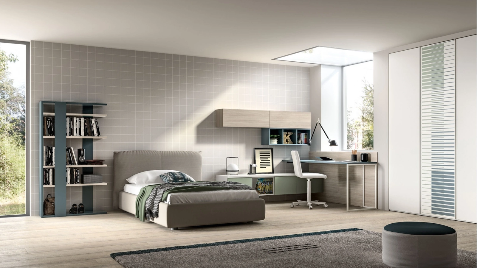 Camera componibile per single Room101 di1 Zg Mobili