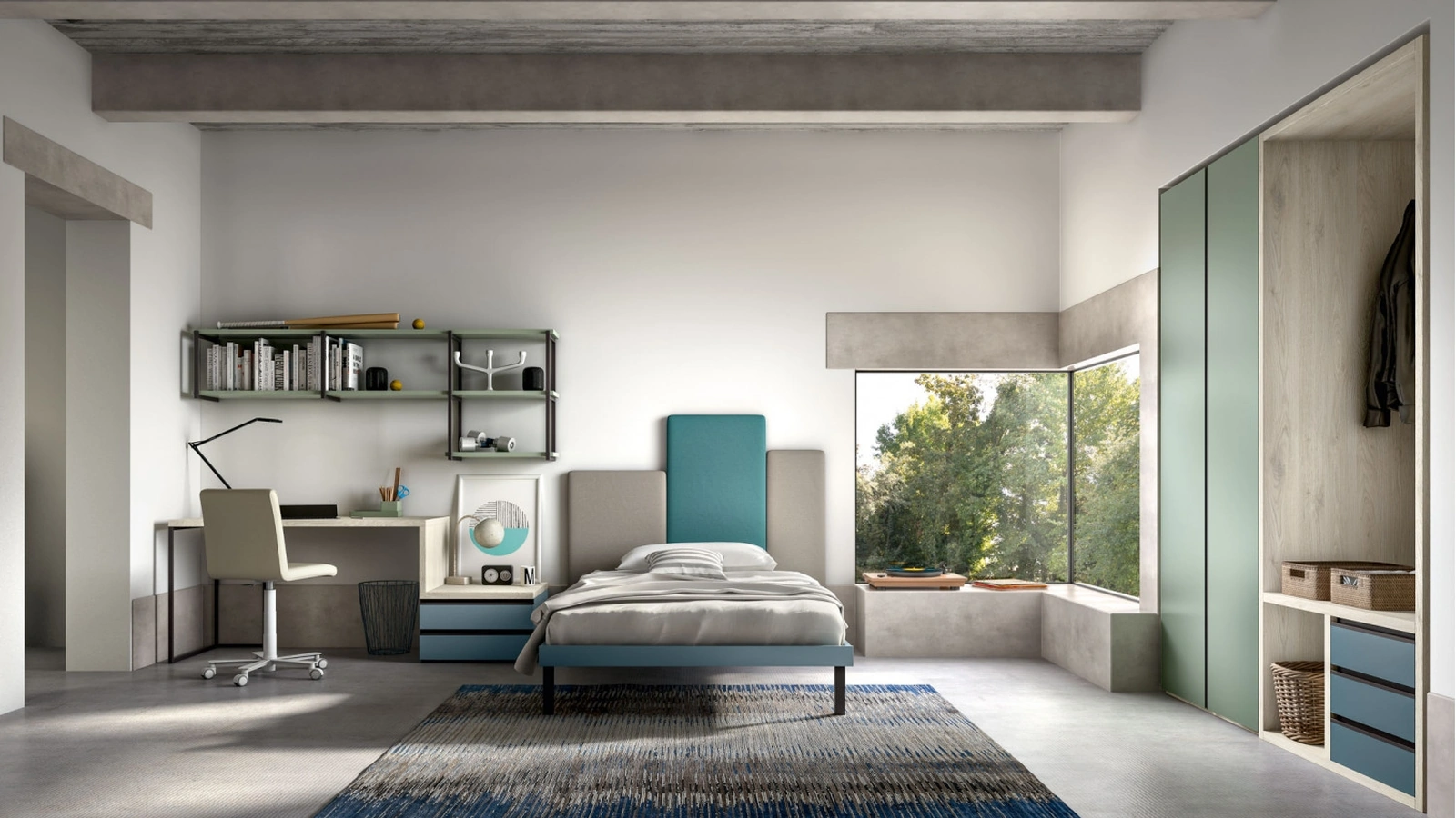 Camera componibile per single Room106 di Zg Mobili