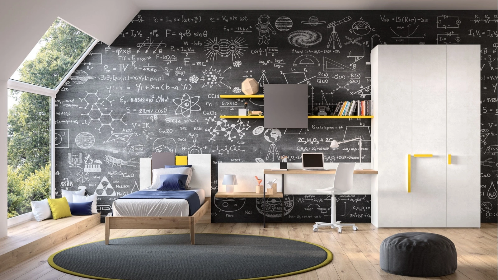 Camera componibile per teenager Room116 con scrivania di Zg Mobili