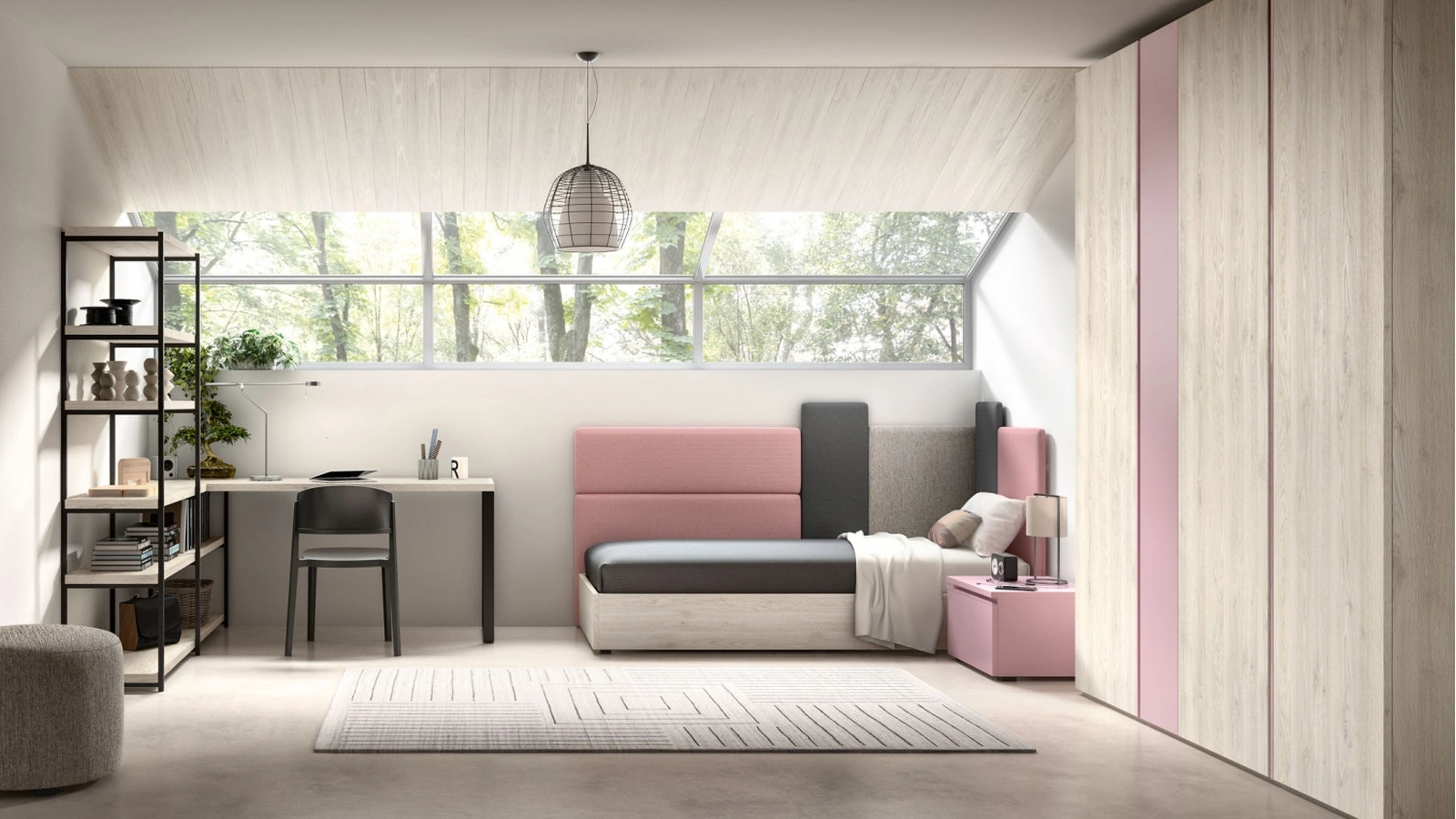 Camera per teenager Room119 con angolo studio di Zg Mobili