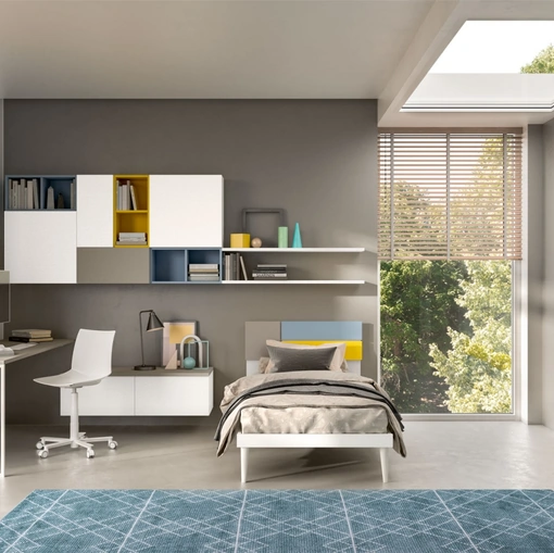Camera per teenager con angolo studio Room122 di Zg Mobili