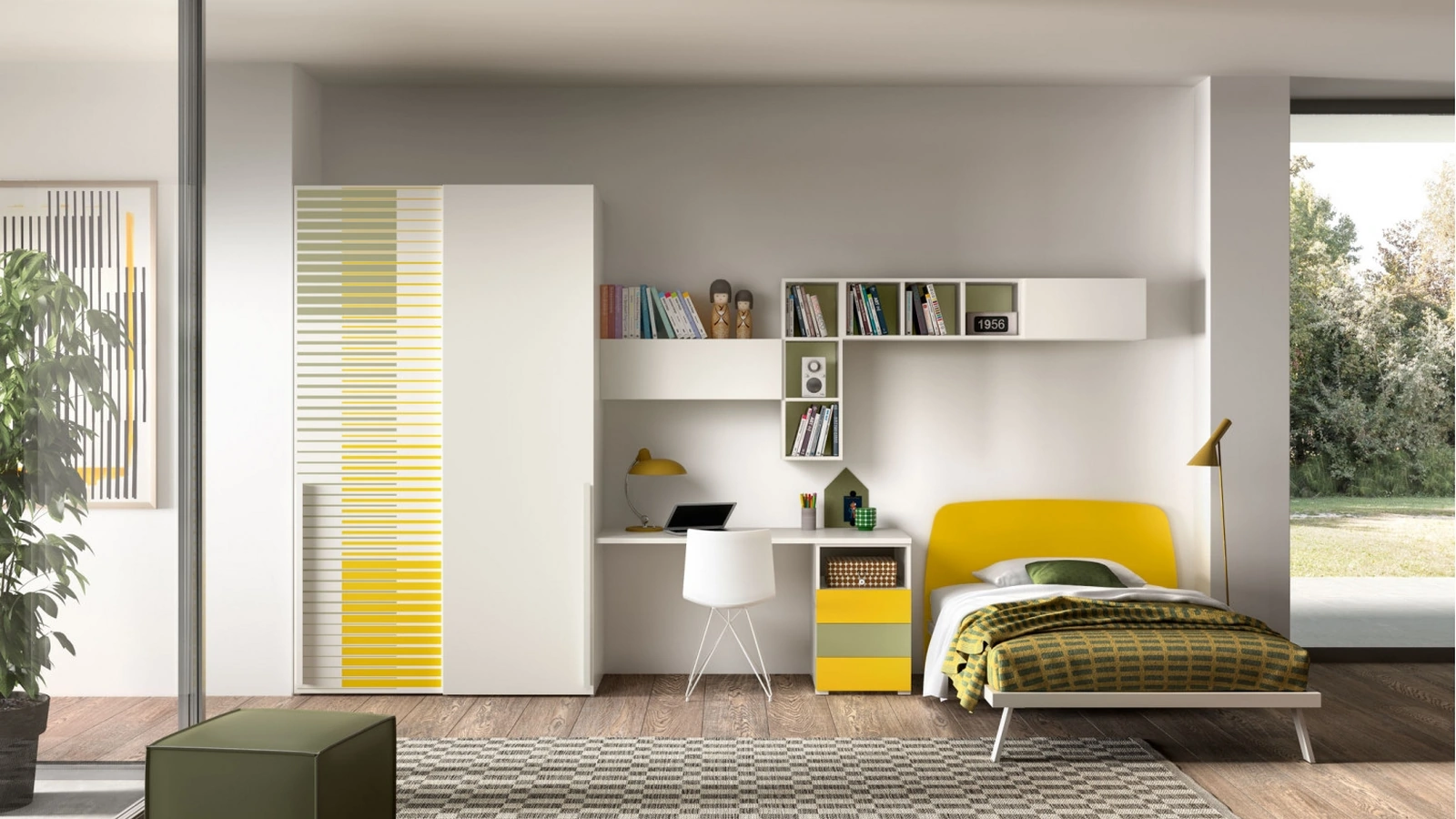 Camera per teenager Room127 con scrivania di Zg Mobili