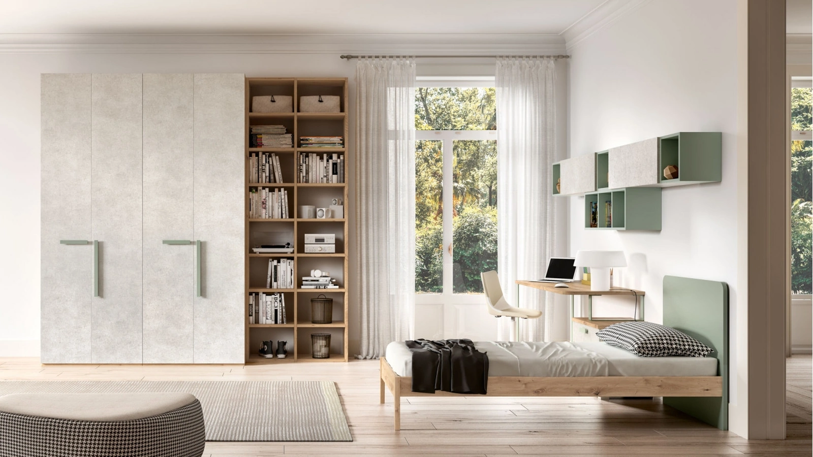 Camera componibile per teenager Room128 di Zg Mobili