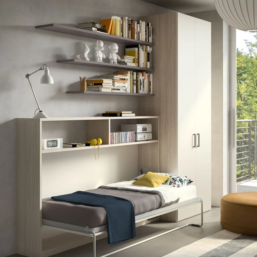 Camera salvaspazio Room151 con letto aperto di Zg Mobili