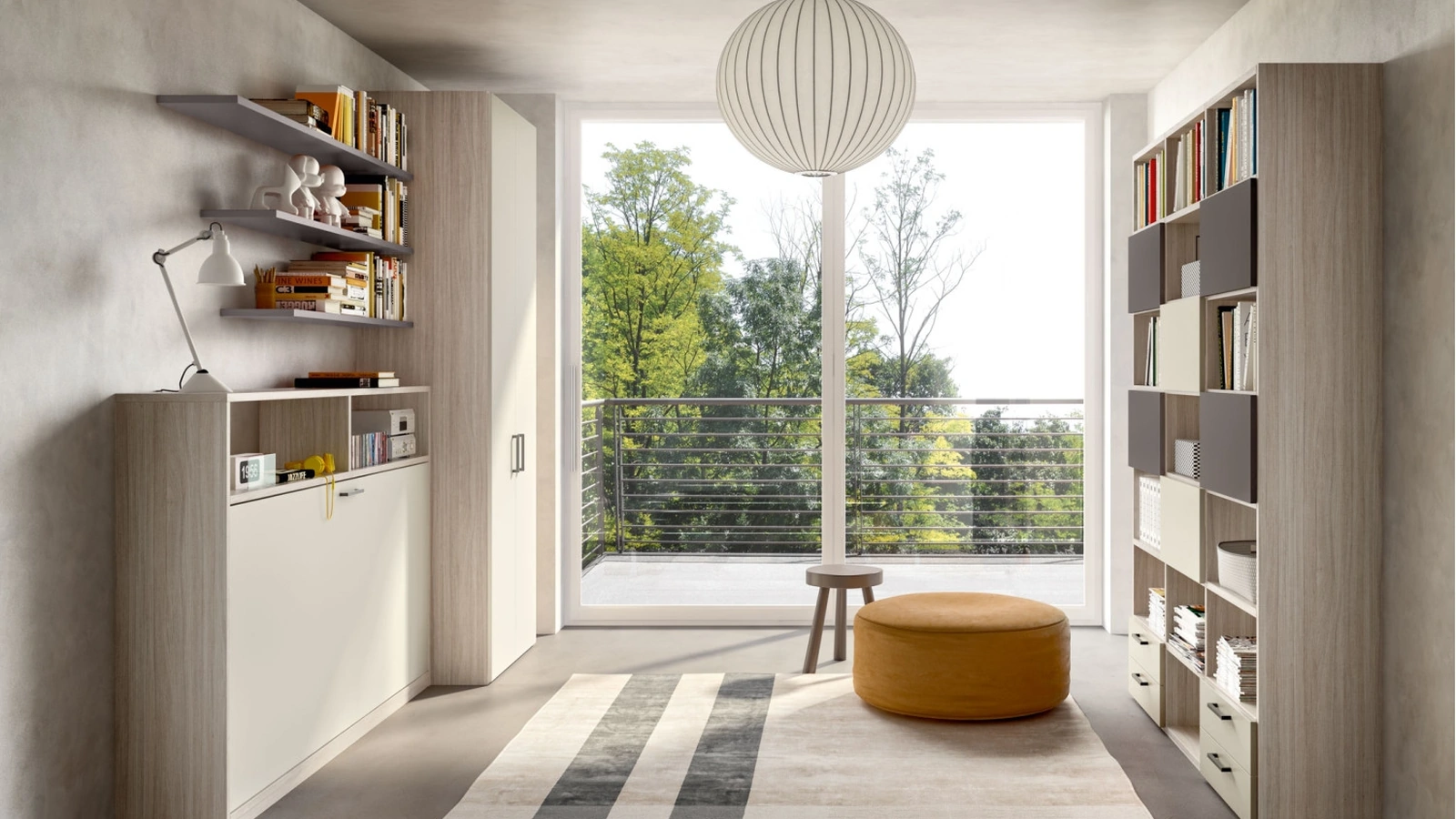 Camera salvaspazio Room151 con letto chiuso di Zg Mobili