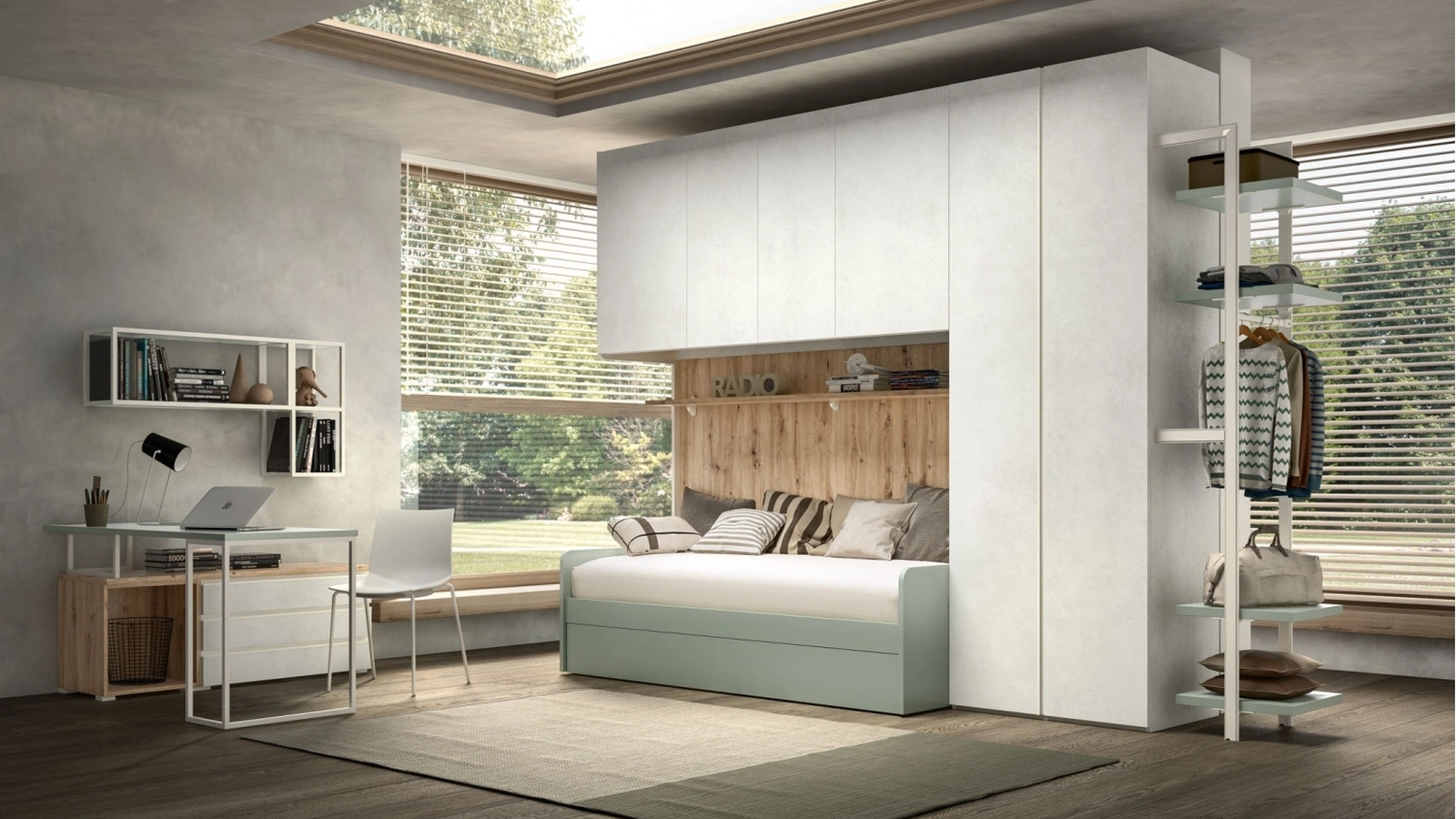 Camera moderna con ponte Room 144 di Zg Mobili