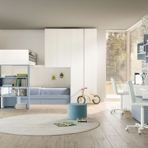 Camera per bambini con soppalco Room 166 di Zg Mobili