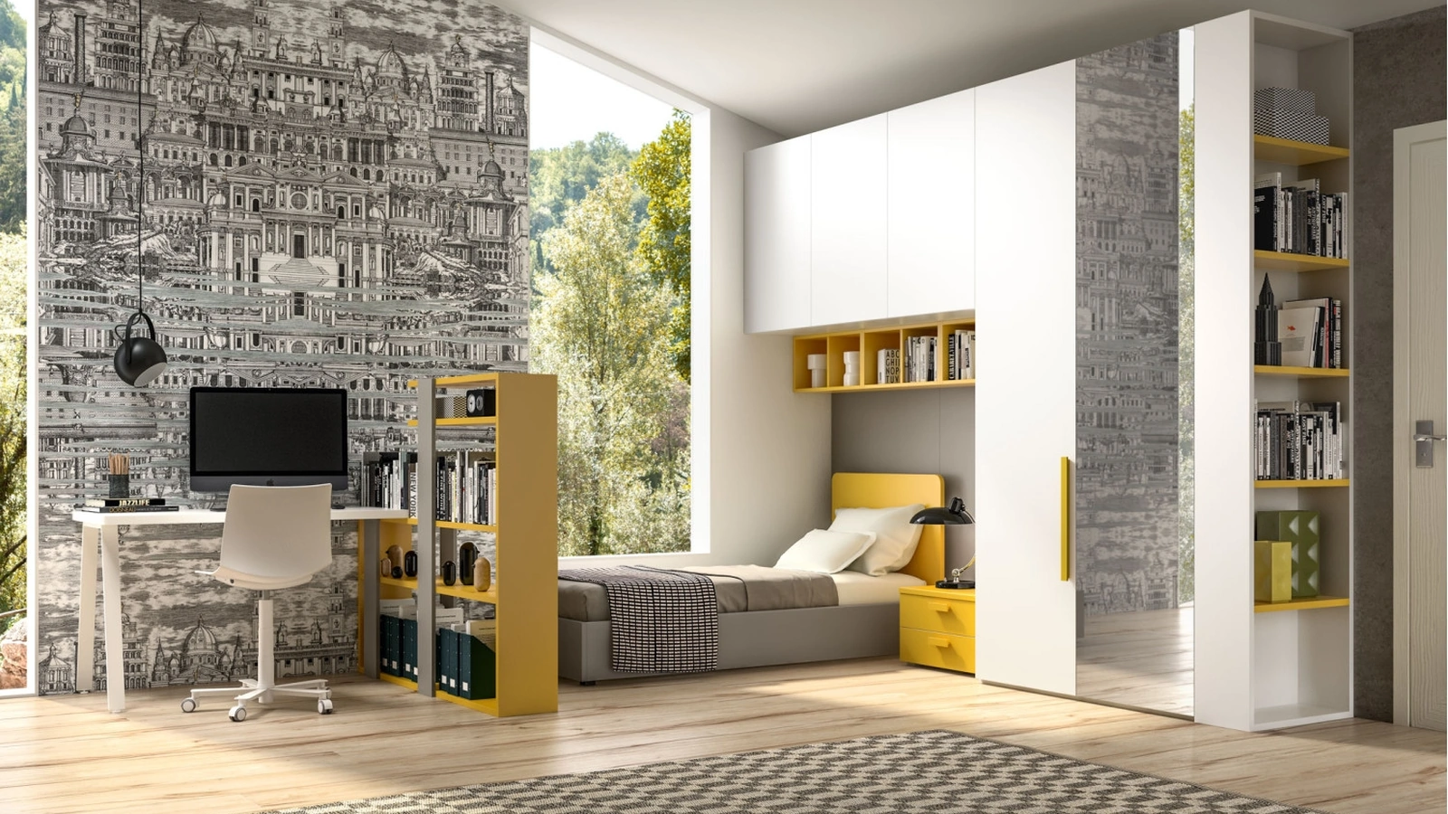 Camera per teenager Room124 con armadio a ponte di Zg Mobili