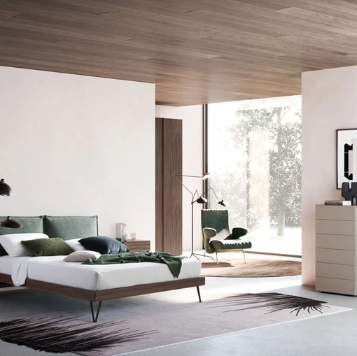 Letto Alissa Night 14 con testiera imbottita di Orme