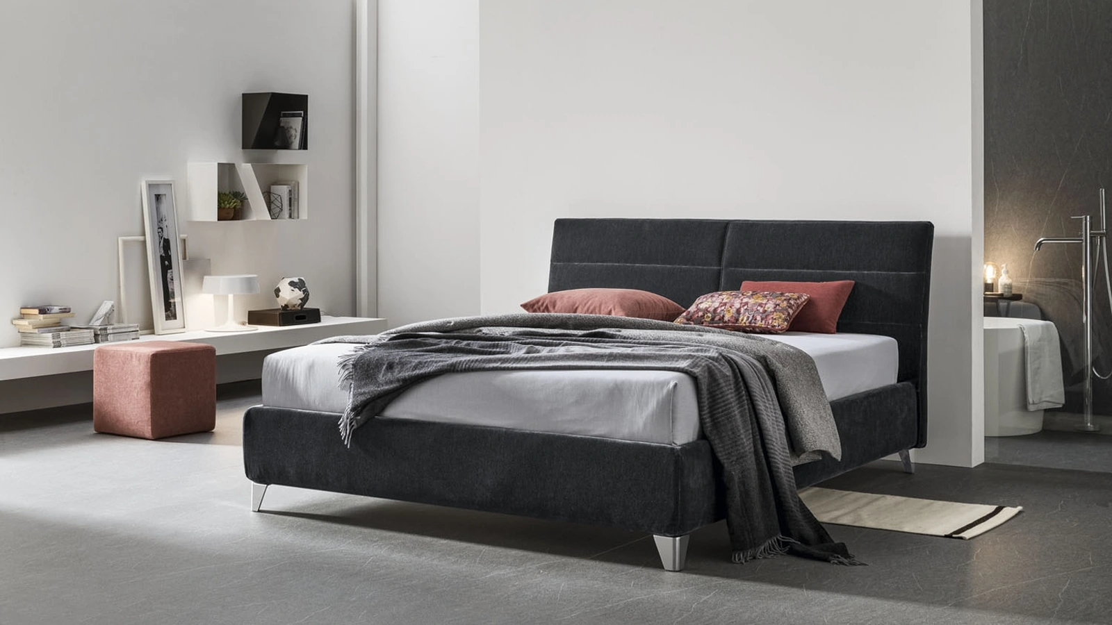 Letto in tessuto con box contenitore Berry di V&Nice