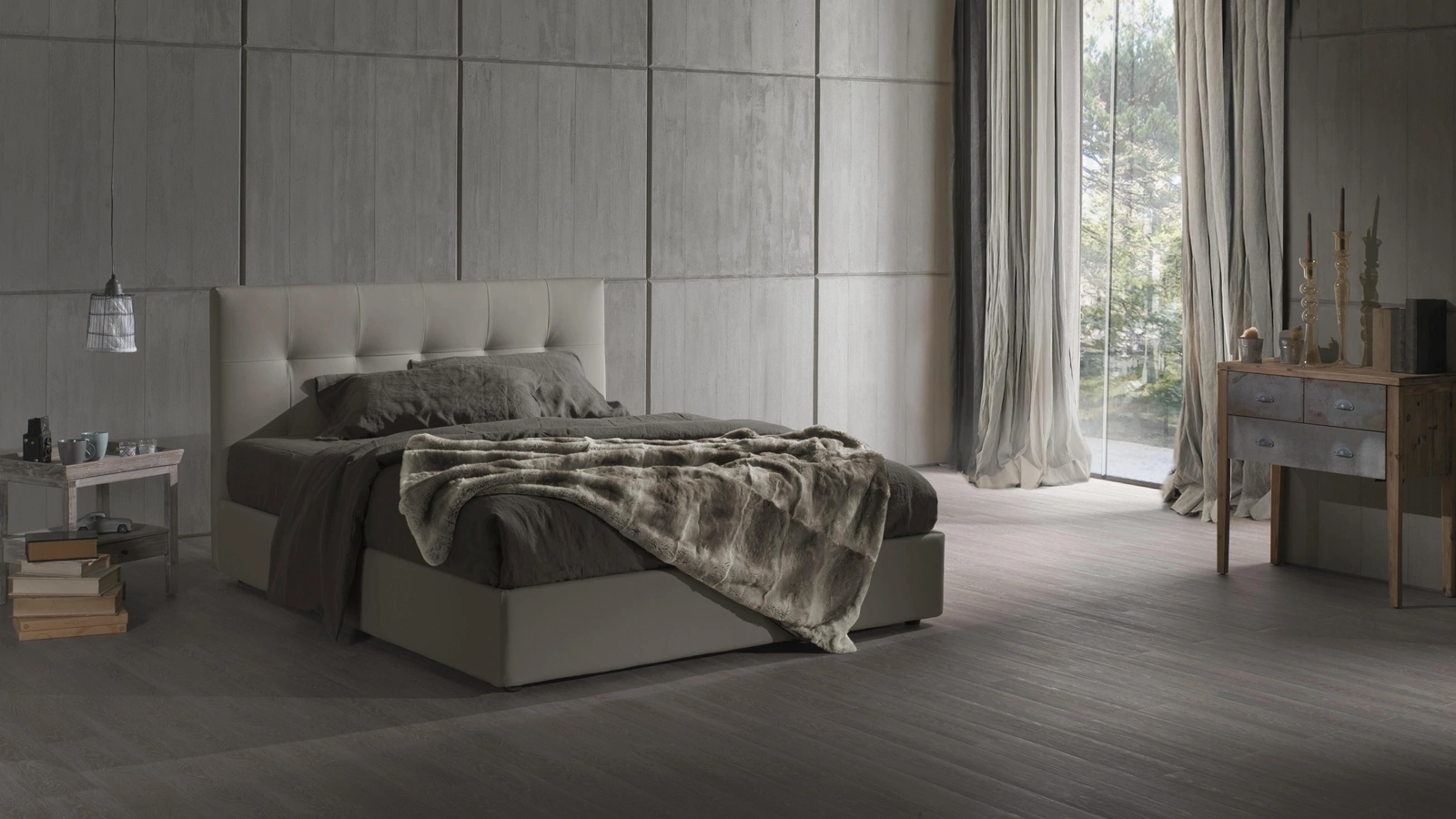 Letto in ecopelle con contenitore Moore 28 di Excò