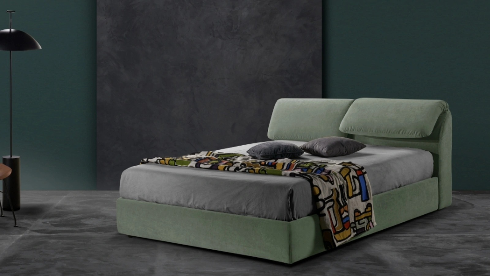 Letto giovane e moderno con testiera relax Tex di Excò