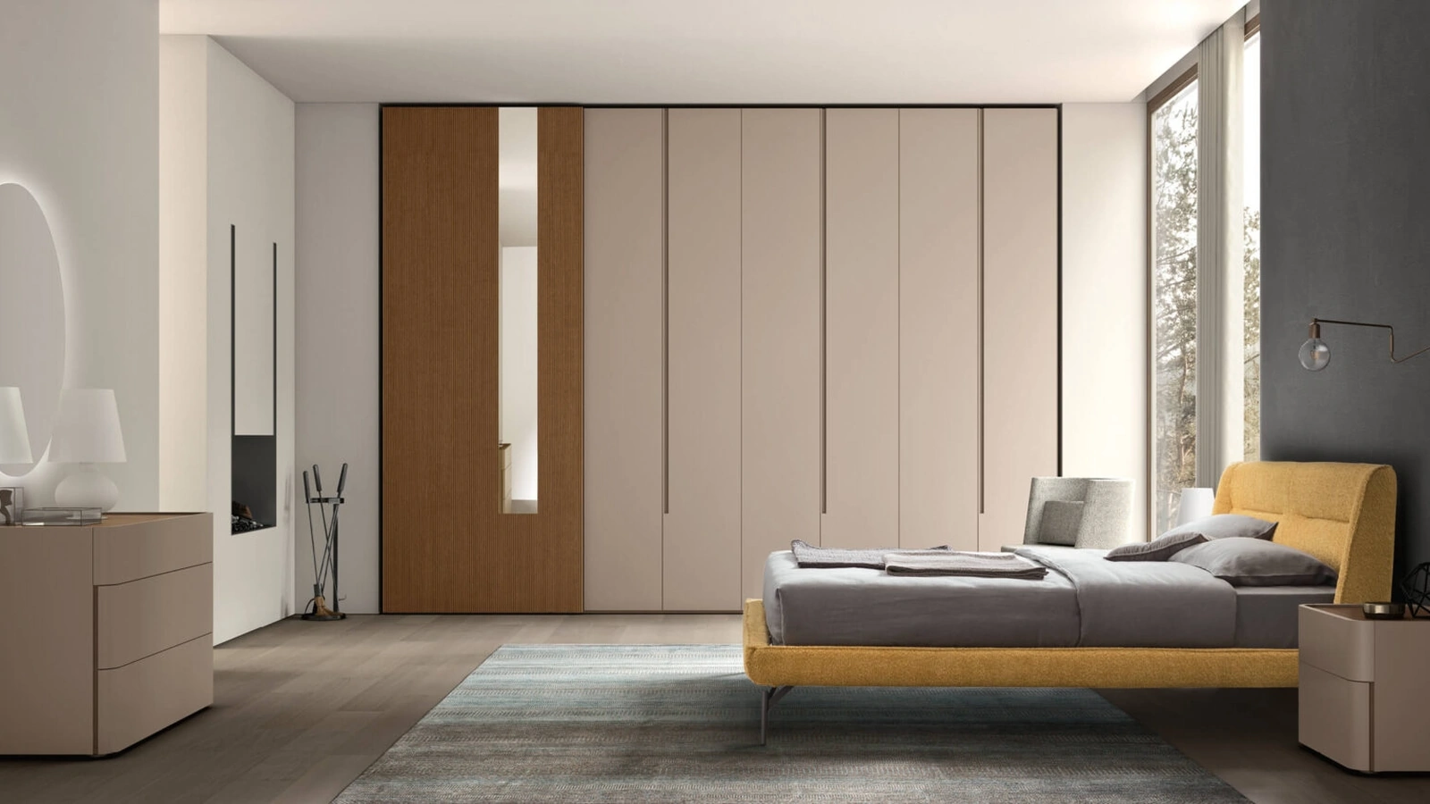 Letto in tessuto imbottito Henry di Maronese