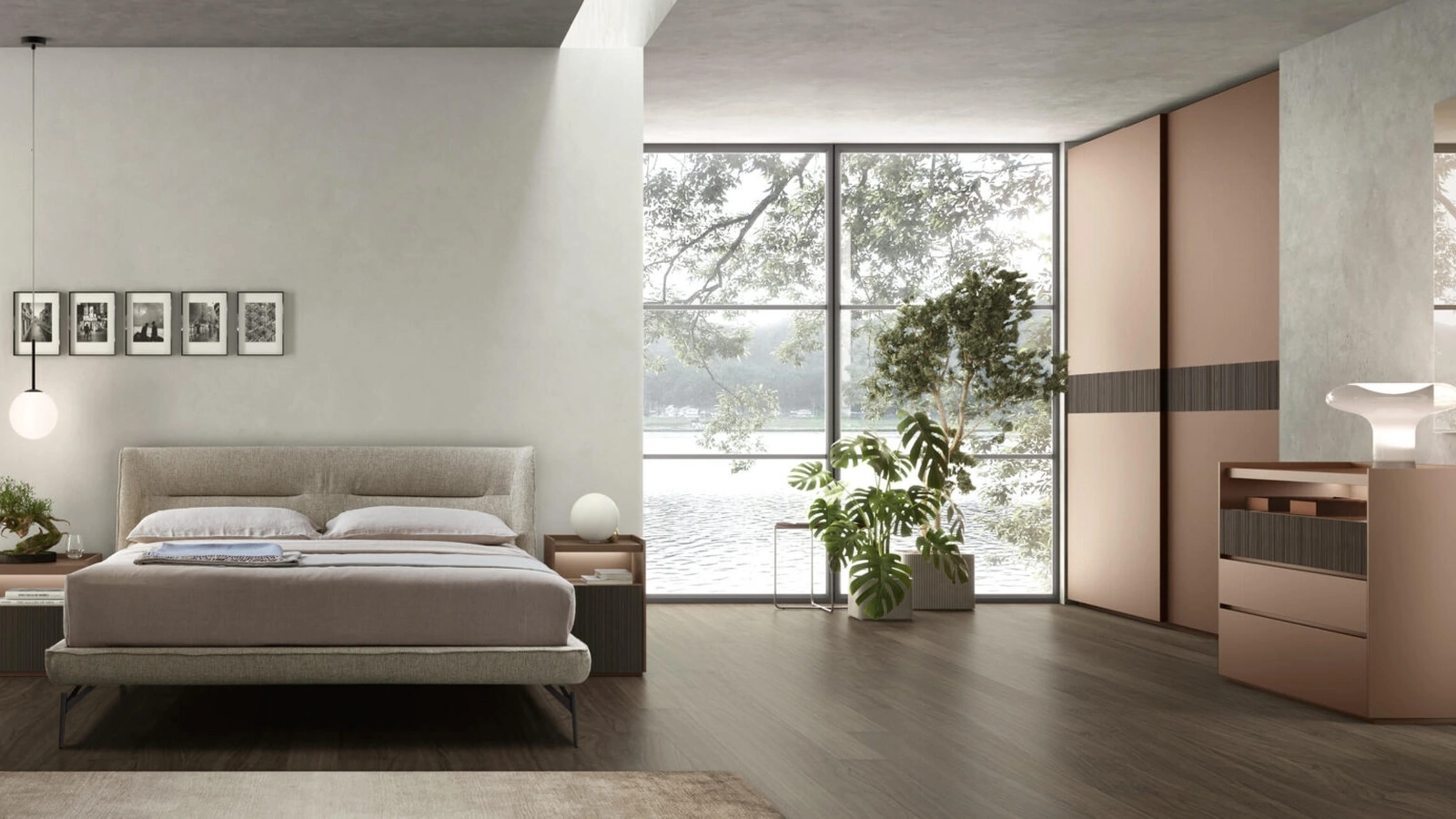 Letto in tessuto imbottito Henry di Maronese