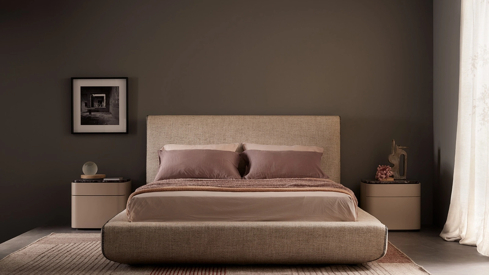 Letto in tessuto con box contenitore Lullaby di Lema