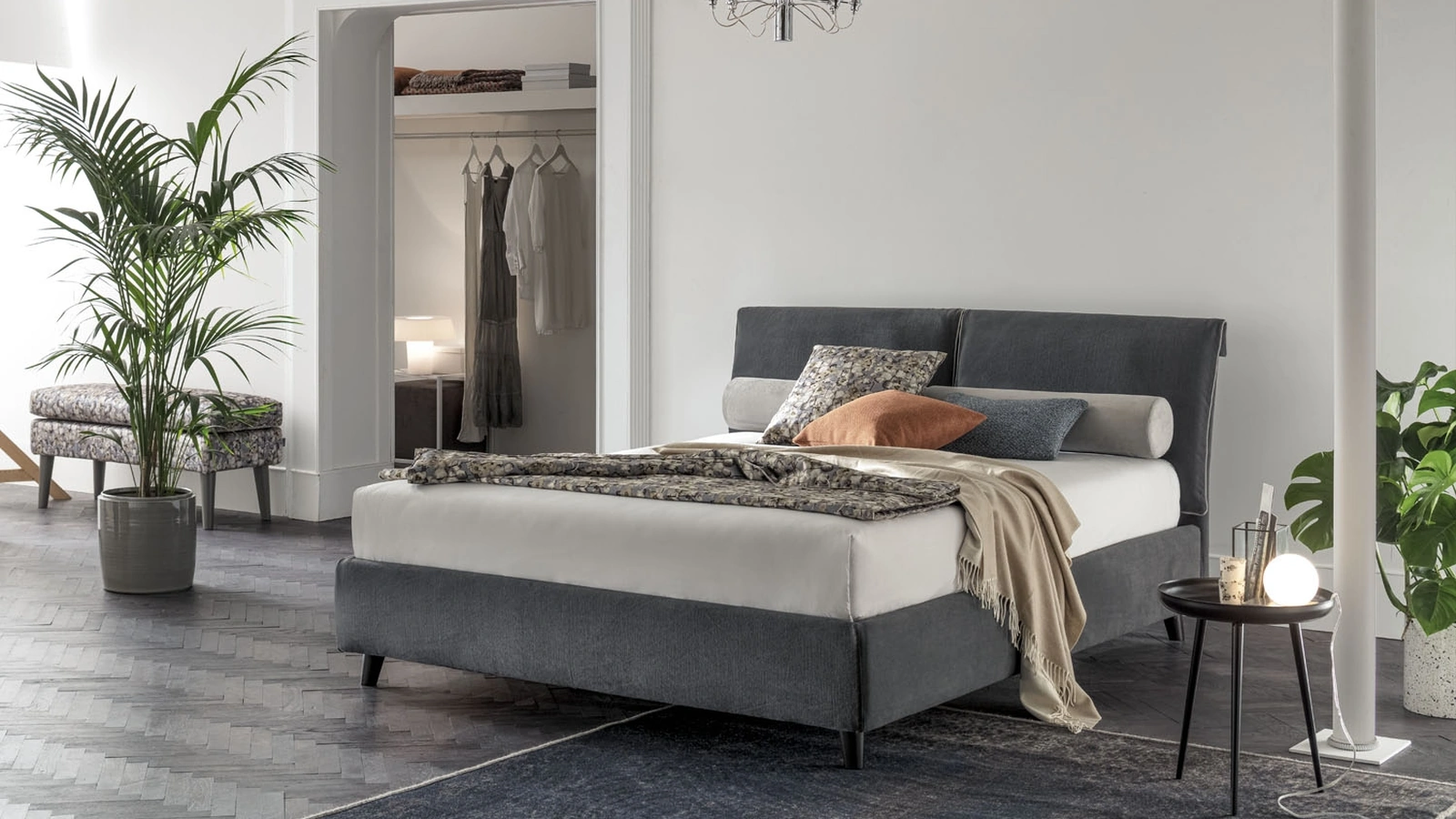 Letto con testiera e box contenitore River di V&Nice