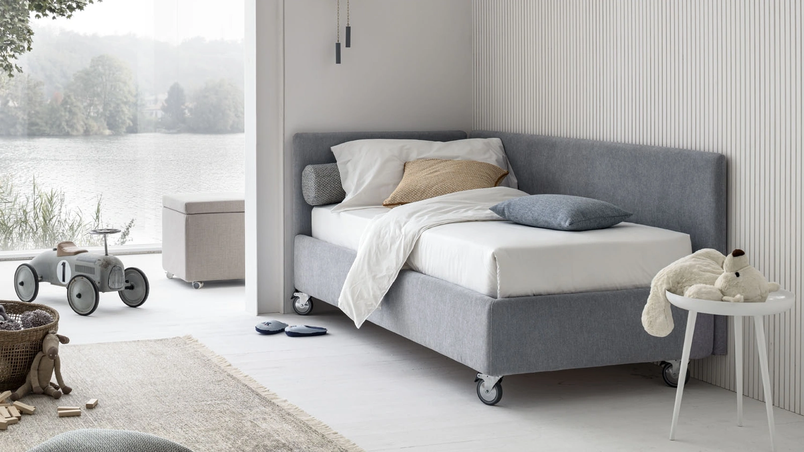 Day Bed Singolo in tessuto con contenitore  Joy Essenziale di V&Nice
