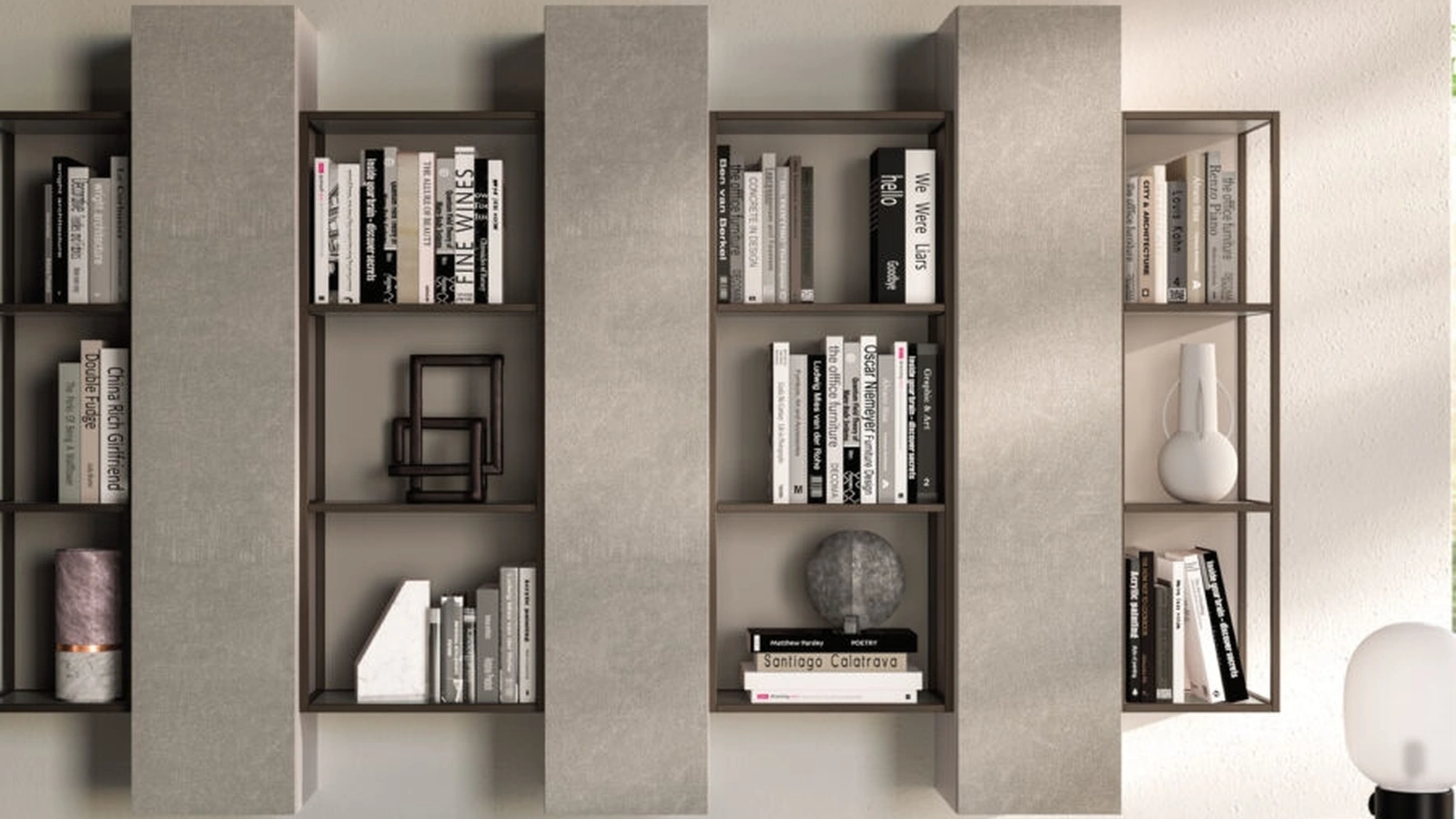 Libreria sospesa Grafic 03 in melaminico e metallo di Orme